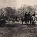 M101 Meet of the Barlow Hunt at The Oakes.  Several mounted male rider