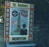 M255 Well dressing on Annie Hall’s trough,  outside St James'  Norton.