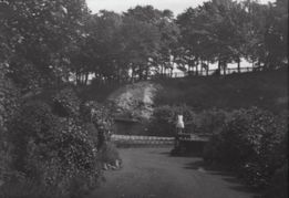 M76 The Dell, Graves Park, girl in light dress at corner of stage.