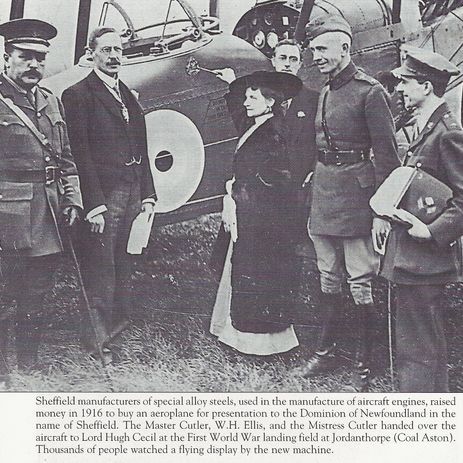 Master Cutler and aircraft for Newfoundland 1916