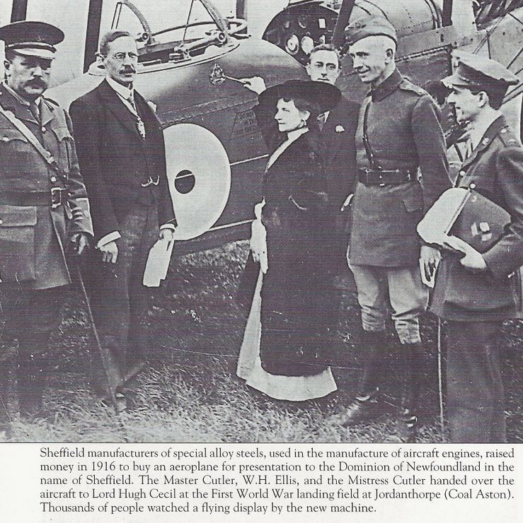Master Cutler and aircraft for Newfoundland 1916