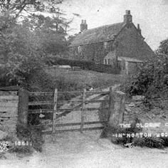 Oldest Cottage in Norton, above Catholic Church, Meadowhead 1925. Foot