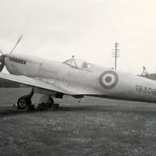 RAF Spitfire used as gate guardian at RAF Norton