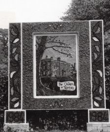 s128 Well dressing, The Oakes.  1984.  By wall