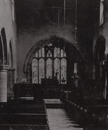 s169 Paraffin lamps in Norton Church, old postcard. 